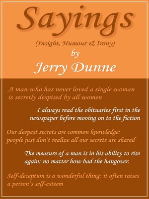 cover image of SAYINGS (Insight, Humour & Irony)